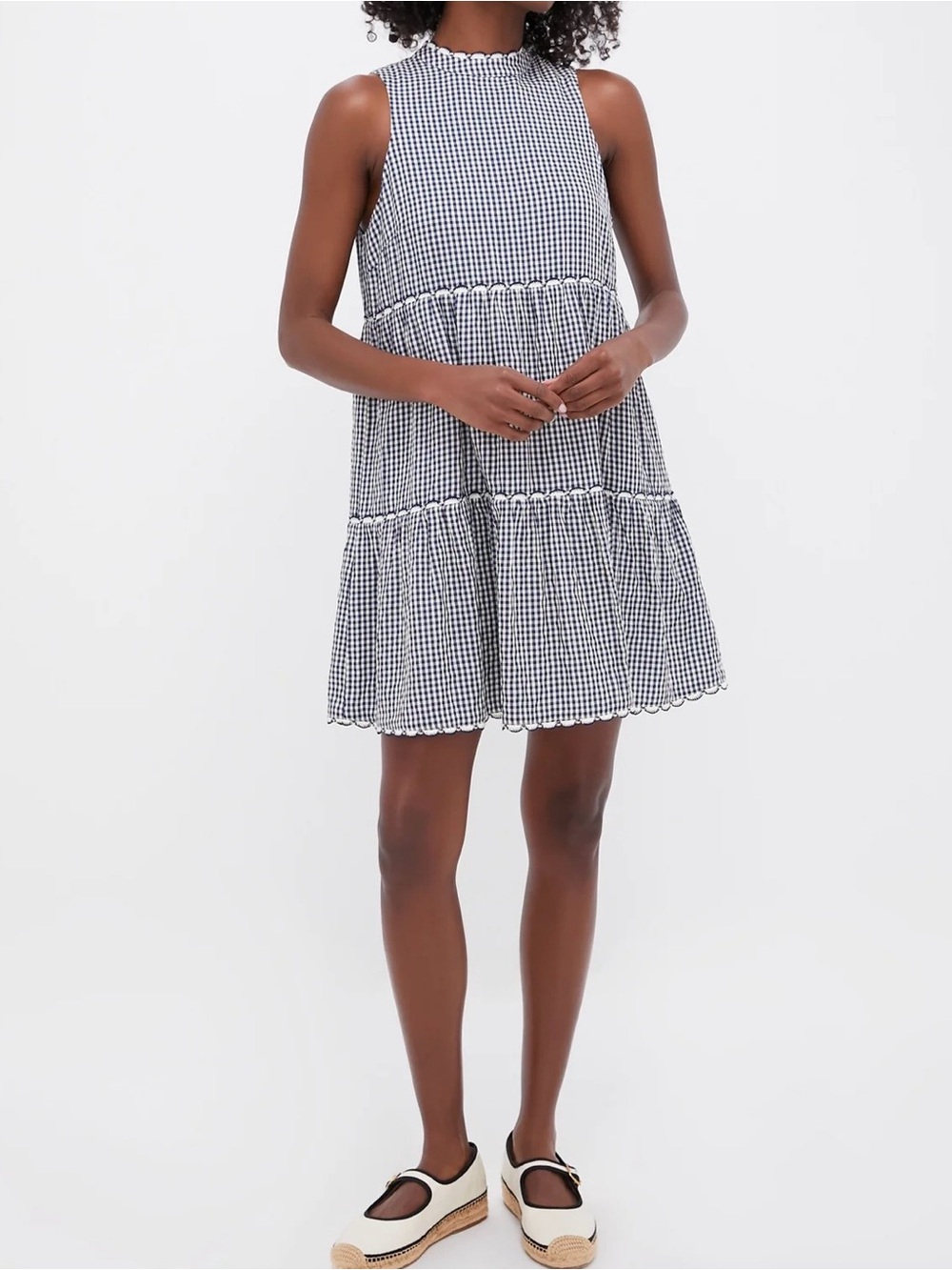 Tuckernuck POMANDER PLACE Navy Gingham Morgan Dress Navy White Women's Small